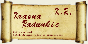 Krasna Radunkić vizit kartica